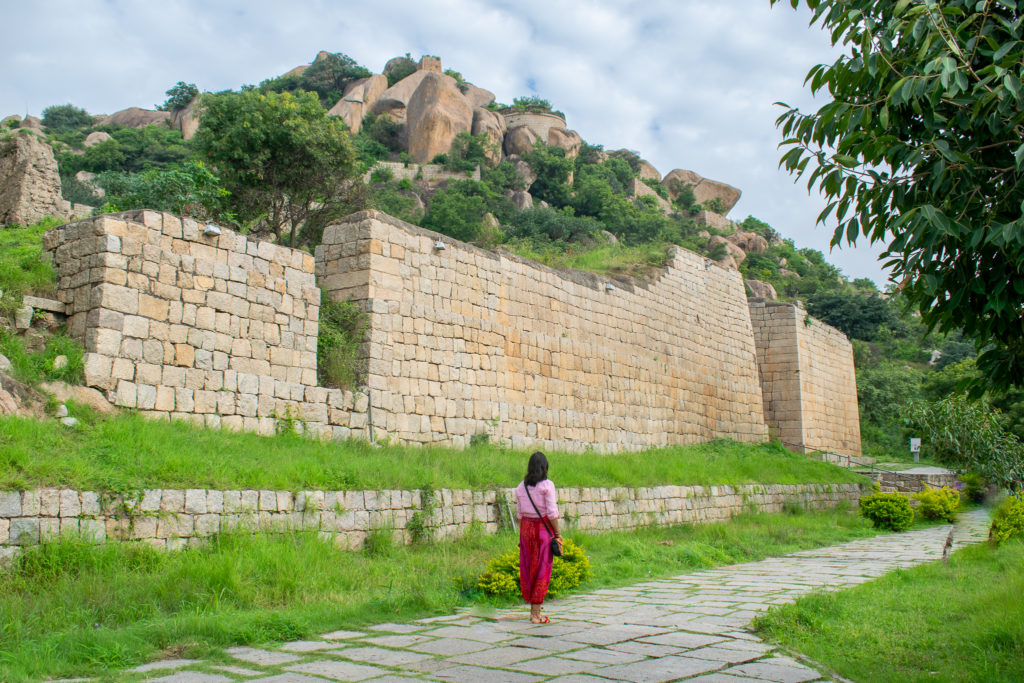 Indian womans visiting Chitradurga Fort, Chitradurga, Karnataka