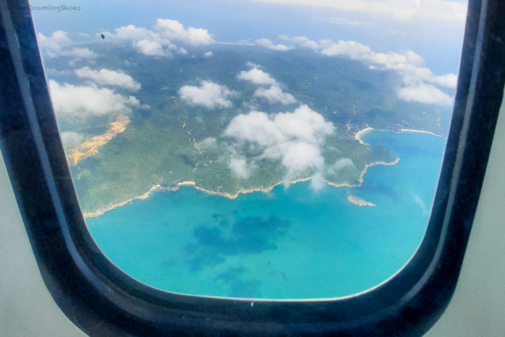 Koh Samui coastline captured from flight